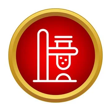Science experiment test tube heating over burner icon Ilustração Stock