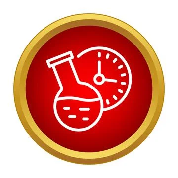 Science experiment time management and research duration icon Stock Illustration