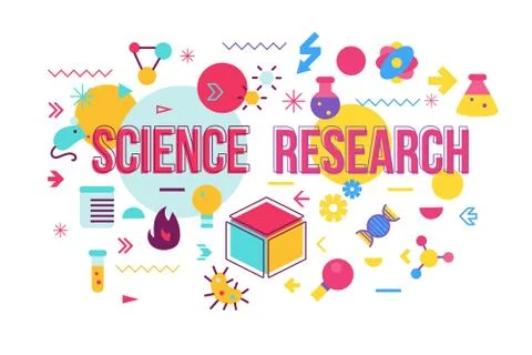 Science experiment word concept banner design Stock Illustration