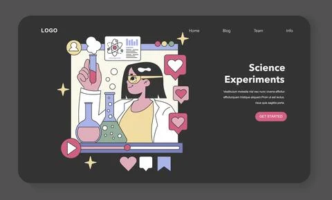 Science Experiments concept. Engaging online education with interactive Stock Illustration