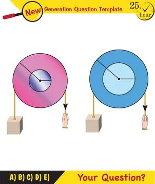 Science experiments on force and motion with pulley Stock Illustration