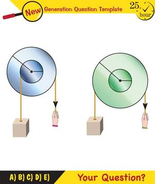 Science experiments on force and motion with pulley Stock Illustration