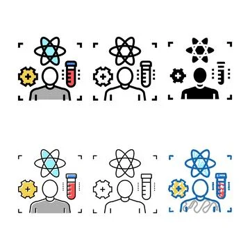 Science expert color variants icon vector Stock Illustration