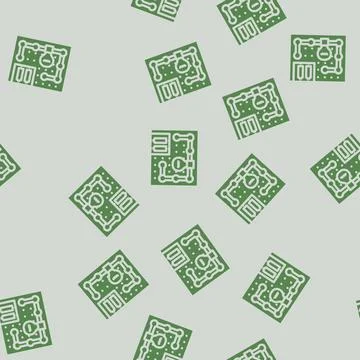 Science exploration kit toy child glyph vector seamless pattern Stock Illustration