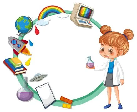 Science Exploration with Young Scientist Illustrazione stock
