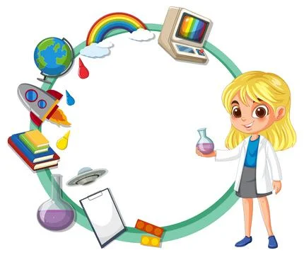 Science Exploration with Young Scientist Stock Illustration