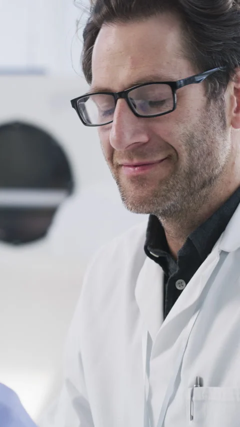 Science, face or man in lab with microscope, job or experience in vaccine Stock Footage 331575743