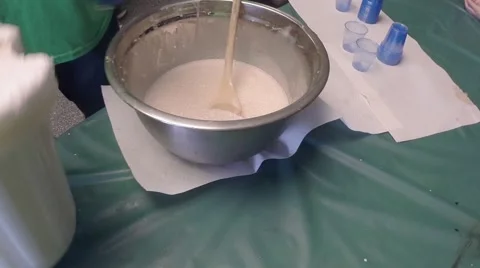 Science fair. Making ice cream with liquid nitrogen. Stock Footage 40907065