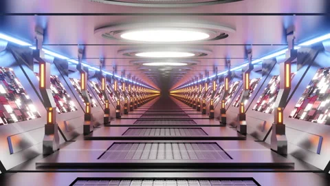 Science fiction architecture interior Stock-Footage 158843604