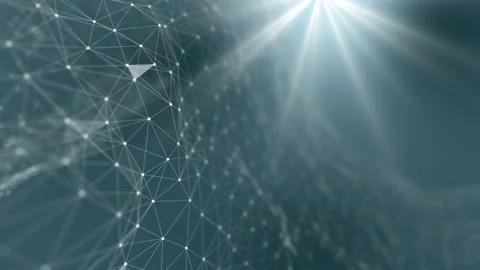 Science fiction background of glowing particles with depth of field. Perspective Stock Footage 113675745