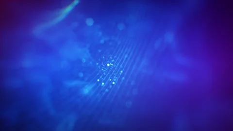 Science fiction background of glowing particles with depth of field and bokeh Stock Footage 251895346