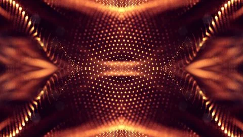 Science fiction background of glowing particles with depth of field and bokeh Stock Illustration
