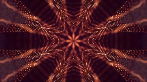 Science fiction background of glowing particles with depth of field and bokeh Illustrazione stock