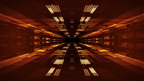 Science fiction background with spaceship corridor made of glowing panels Stock Footage 300371595
