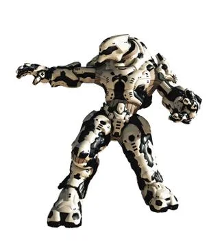 Science Fiction Battle Robot Stock Illustration
