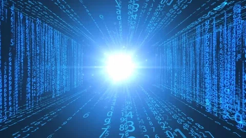 Science fiction binary digital 3D space Stock Footage 121610081