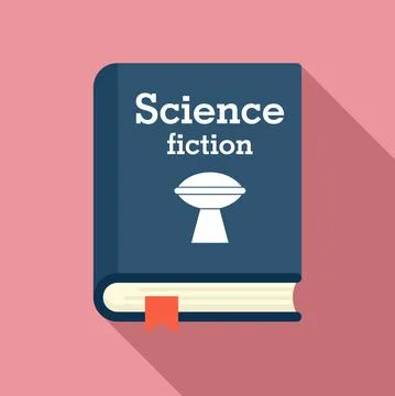 Science fiction book icon, flat style Stock Illustration