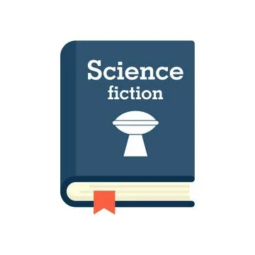 Science fiction book icon flat isolated Stock Illustration
