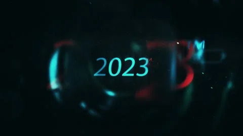Science Fiction Cinematic animation intro, 2023 text, mysterious look and vibe Stock Footage