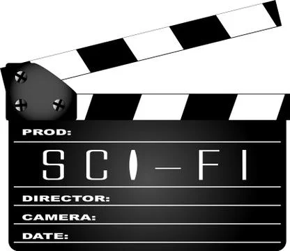 Science fiction clapperboard Stock Illustration