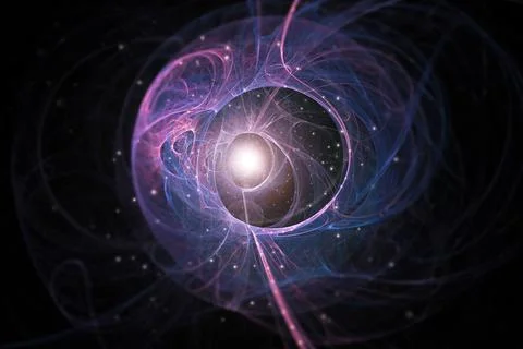 A science fiction concept of an quantum like design. With a glowing centre 스톡 일러스트