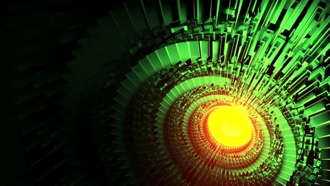 Science fiction high tech spinning elements background. Design. Rotating turbine Stock Footage 203972332