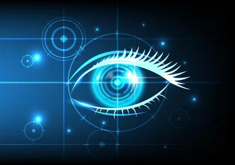 Science fiction interface. Futuristic technology of eye cyber security concep Stock Illustration