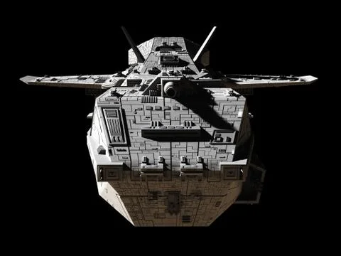 Science Fiction Interplanetary Spaceship - Front View Stock Illustration