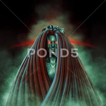 Science fiction Medusa Stock Illustration