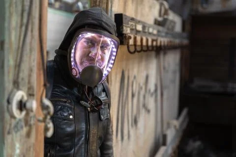 Science Fiction Nomad in Post Apocalyptic Environment Stock Photos