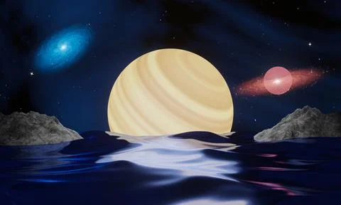 Science-fiction, sci-fi, stars galaxies. A hypothetical image of a star or .. Stock Illustration