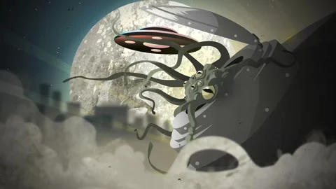 Science fiction space invader alien monster war Stock Footage 315080597