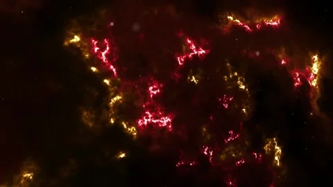 Science Fiction Space Scene Red &amp; Gold Light 스톡 동영상 147032769
