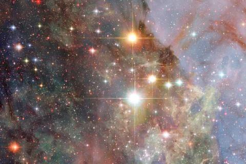 Science fiction space wallpaper, galaxies and nebulas in awesome cosmic image Stock Photos