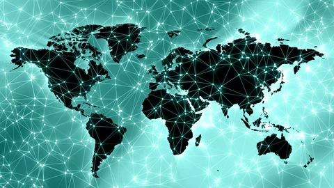 Science fiction world future cyber network connections Stock Footage 105495245