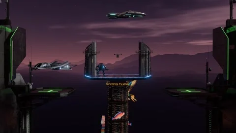 A science fiction world in the future. Stock Footage 328001508