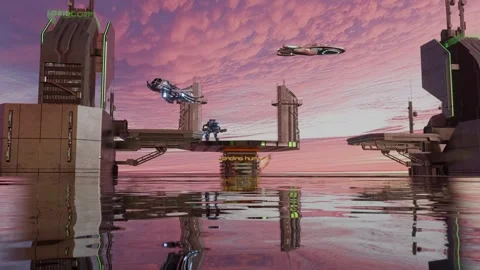 A science fiction world in the future. Stock Footage 328059706