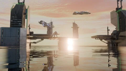 A science fiction world in the future. Stock Footage 328061331