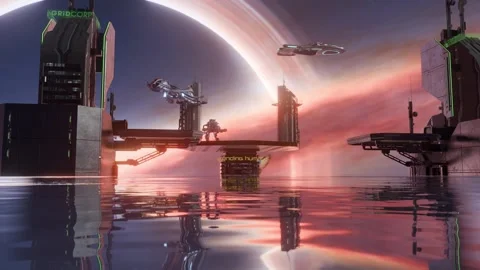 A science fiction world in the future. Stock Footage 328069063