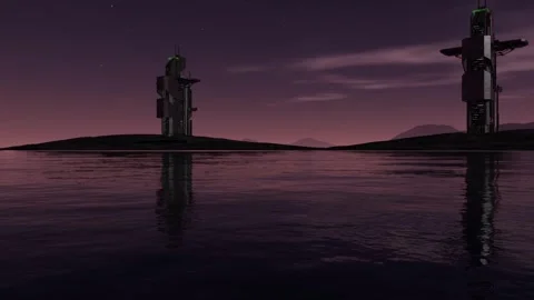 A science fiction world in the future. Stock Footage 328149105