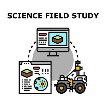 Science field study exploring earth ground data Stock Illustration