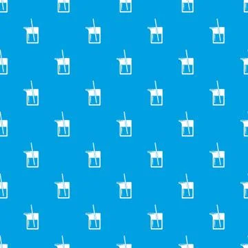 Science flask pattern seamless blue Stock Illustration