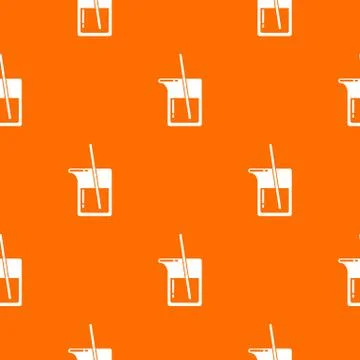 Science flask pattern vector orange Stock Illustration