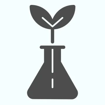 Science flask solid icon. Laboratory vector illustration isolated on white. Test Stockillustratie