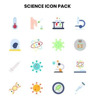 Science Flat Icons Pack 스톡 일러스트