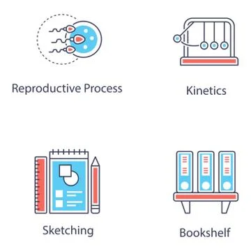Science Flat Icons Vectors Pack Stock Illustration