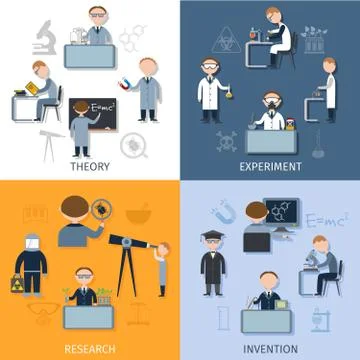 Science Flat Set 库存插图