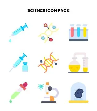 Science Flat UI Icons Pack Stock Illustration