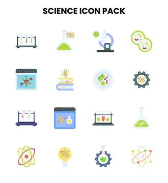 Science Flat UI Icons Pack Stock Illustration