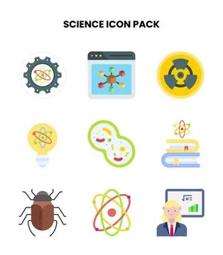 Science Flat UI Icons Pack 스톡 일러스트